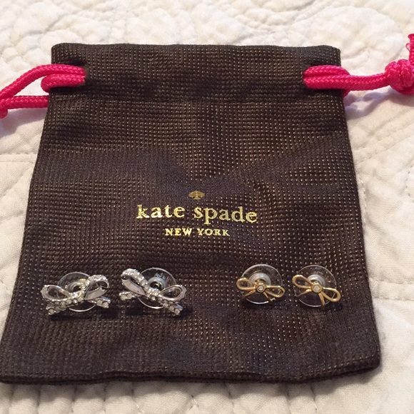 kate spade Jewelry - Kate Spade ♠️ bow earring bundle with bag